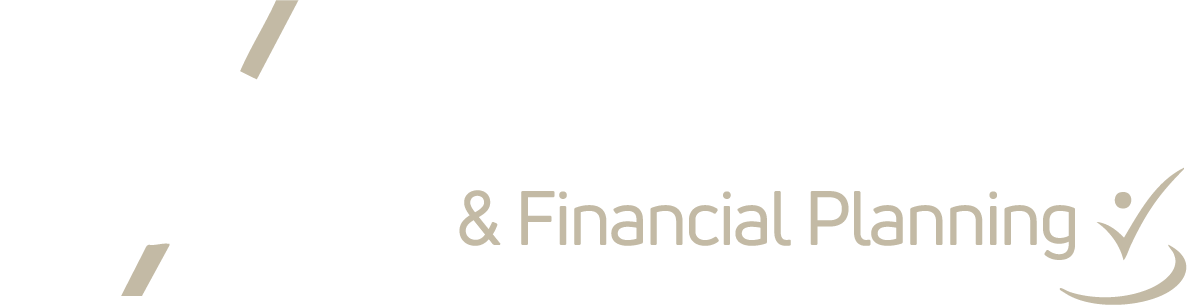 Logo mit den Buchstaben GFA in einem beigen Oval, den Worten & Financial Planning und einem Häkchen auf weißem Hintergrund.