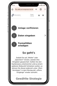 Das Bild zeigt einen Screenshot des Registrierungsprozesses zur digitalen Vermögensverwaltung